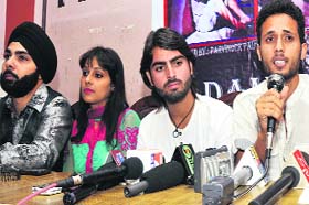 The crew of Yeh meri kahani hai...DAMINI addresses mediapersons in Jammu on Thursday