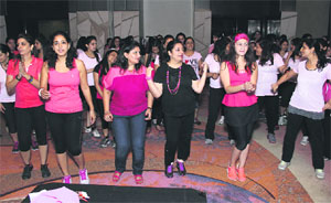 Girls take part in Zumbathon 