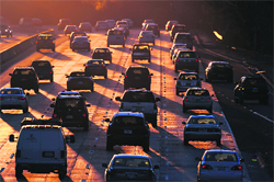 The evening rush hour in Glendale, California. The World Health Organisation on Thursday classified outdoor air pollution as a leading cause of cancer in humans.  AFP