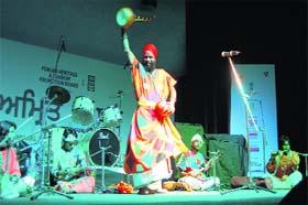 Celestial Singing: Tarun Khayappa performs during the second Sufi International Festival in Amritsar on Friday