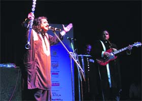 Pakistani Sufi folk singer Arif Lohar performs during the Sufi International Festival in Amritsar on Friday