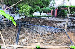 A fence removed by the GMADA officials at Phase I in Mohali. Tribune photo: Vicky Gharu