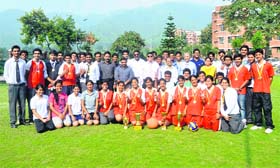 The winners of the Dehradun Institute of Technology University sports meet in Dehradun on Friday