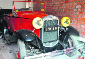 A vintage car that will be used during the ongoing Virasat festival in Dehradun
