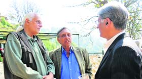 Congress leader Mani Shankar Aiyar (centre) at the literary fest in Kasauli on Friday