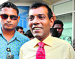 Ex-Maldivian President and presidential candidate Mohamed Nasheed in Male on Friday
