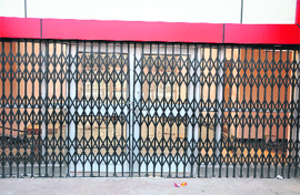 A view of the locked entrance leading to the rooms for players at the hockey stadium in Bathinda. The city was gifted an astro turf stadium two years ago.