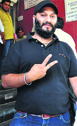 Taranjeet Singh after the auction. 