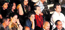 Congress president Sonia Gandhi, Vice-President Rahul Gandhi, Priyanka Gandhi and Robert Vadra watch a performance at the 78th founders day celebrations at The Doon School in Dehradun on Saturday