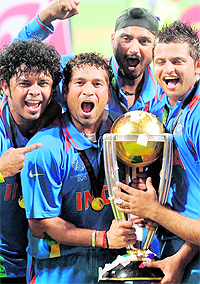 With the World Cup trophy in 2011