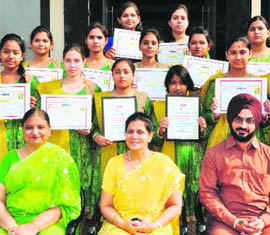 The team of RB DAV School that won the state-level group song contest held at Kotkapura on Sunday. 