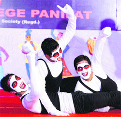 Youth present a programme during the Inter-Zonal Youth Festival at SD Postgraduate College in Panipat.