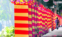 A market in Sector 17, Chandigarh, all decked up for the festival season