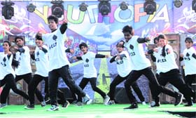 Students perform at "Youthopia" cultural festival of Dehradun Institute of Technology in Dehradun on Thursday
