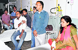 The injured being treated at the Government Medical College in Jammu on Thursday