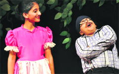 Students enact a scene from the play, Wizard of Oz, at the Tagore Theatre in Chandigarh on Friday. Tribune photo