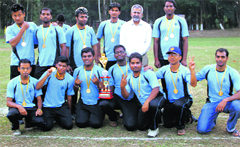 Dr SS Bhojvaid with the Sal House team. A Tribune photograph