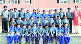 Students of Rich Harvest School who participated in pravesh and pratham camps, organised by J&K Bharat Scouts and Guides, from October 19 to 23 in Jammu.