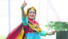A girl takes part in a solo dance competition during the youth fest at Punjab Agricultural University in Ludhiana on Friday.