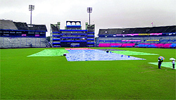 With continual rain, the covers didnt come off from the sqaure on Friday