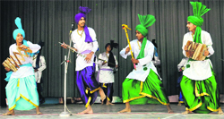 Students of St. Xaviers Senior Secondary School perform during the concluding ceremony of an exhibition in Bathinda on Saturday. Tribune photo: Pawan Sharma