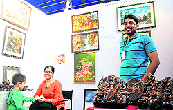 Saurabh Saini and Priyanka at a stall at the fair in Chandigarh