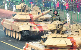 Russian-origin T-90 tanks are license-produced in India. 