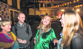 Foreigners enjoy the international film festival at TIPPA near McLeodganj 