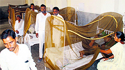 Dengue patients recuperate at the Civil Hospital in Bathinda
