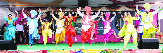 Students perform a dance during the National Techno-Cultural Festival Minerva-2013 at the Rayat Institute of Engineering Information Technology, Rail Majra, on Sunday.