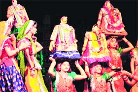 SPELLBOUND: Artistes from Bihar perform jijya dance during the ongoing Virasat festival in Dehradun on Saturday