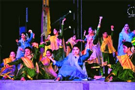Students perform at the annual function of St Josephs Academy in Dehradun on Saturday