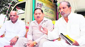 Cow activists during an awareness rath yatra at Kankhal in Haridwar on Sunday.