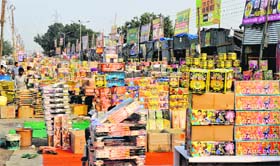 With a slump in the market keeping buyers away, the cracker market wears a deserted look in Ludhiana