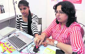 Fingerprints being taken for DMIT in Ludhiana on Sunday