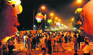 A huge rush on the final day of the Chandigarh Street Art and Food Festival at Sukhna Lake.