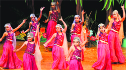 Students of Bhavan Vidyalaya School, Sector 33, Chandigarh, perform at Tagore Theatre. Tribune photo: Pradeep Tewari