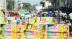 Firecrackers being sold in the open at Kurali on Tuesday. Tribune photo: Vicky Gharu 