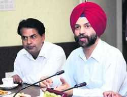 Secretary of the District Legal Services Authority Tejinderbir Singh addresses a press conference about the national lok adalat in Jalandhar
