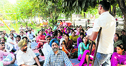 Guest teachers protest in Chandigarh on Wednesday