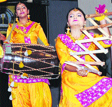Students take part in contests during the inter-zonal youth festival at the GNDU in Amritsar on Thursday. 
