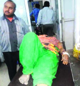 Sangeeta, one of the survivors of the mishap, being taken to PGI in Chandigarh