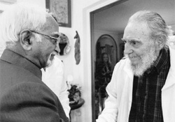 Vice-President Hamid Ansari with Fidel Castro in Havana on Wednesday. 