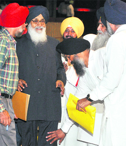 Chief Minister Parkash Singh Badal after the House session on Thursday.