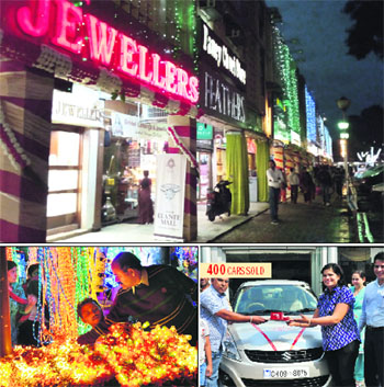 A jewellery shop wears a deserted look in Sector 22, Chandigarh, on Friday 