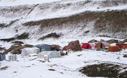 The Munsiyari area of Pithoragarh district wears a white mantle following snowfall on Friday. Photo: Sanju Pant 