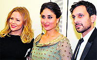 (L-R)Kimberley Walsh, Dynamo and Kareena Kapoor Khan