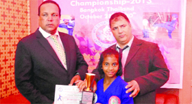 Sqay martial art performer Ishika Goel in a jubilant mood after striking a gold at an international event.