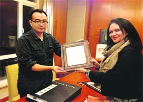 Pratibha Prahlad being honoured in China