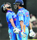 Rohit Sharma and MS Dhoni entertained the crowds with their superb batting.  PTI